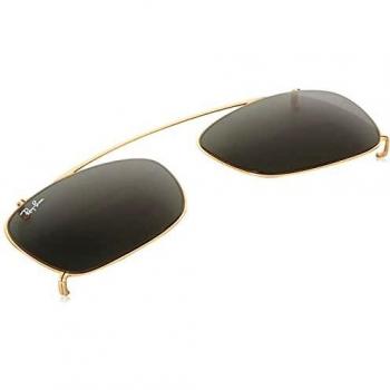Ray-Ban Clip-On RB5228C 2500/71 Gold/Green Sunglasses, unisex, Yellow, Size: 55 MM Gold and Grey Green Eyewear Frames