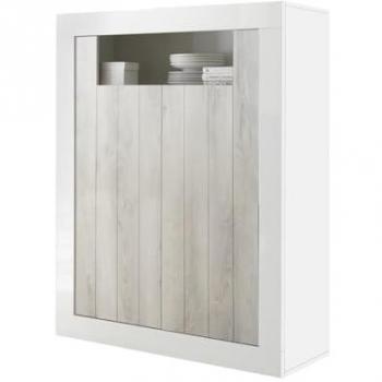 Aparador Alto Urbino de 2 Puertas Batientes H144 cm - Fabricado en Italia, Paneles de Partículas para Sala de Estar y Comedor