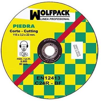 DISCO CORTE ABRASIVO PIEDRA 115x3,2x22