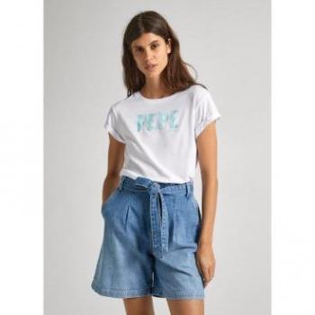 Camiseta de mujer Pepe Jeans con estampado Janet en color blanco