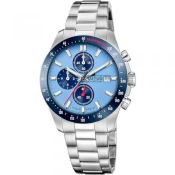 Reloj Lotus Cronógrafo 18994/2 Azul Hombre Acero Inoxidable 316L Correa Plateada