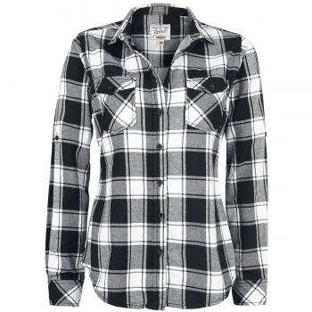 Brandit Amy Flannel Check Shirt for Women - Black/White - Sizes S to 5XL