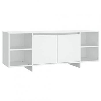 Mueble para TV aglomerado blanco 130x35x50 cm