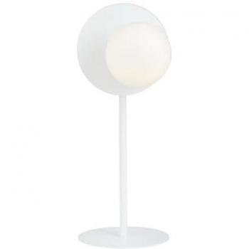 Lámpara de Mesa Oslo - Acero Blanco con Recubrimiento de Polvo y Vidrio - 20x50x20 cm