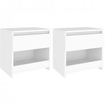 vidaXL Bedside Cabinets 2 pcs White 40x30x39 cm Engineered Wood