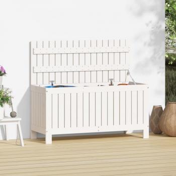 Caja de almacenaje jardín madera de pino blanco 108x42,5x54 cm Vidaxl Blanco