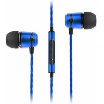 SoundMAGIC E50C Auriculares de alta fidelidad teléfonos inteligentes Auriculares con aislamiento de sonido en el oído con micrófono y control remoto para audiófilos- Azul