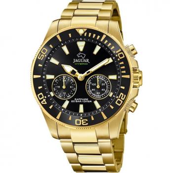 Reloj Jaguar Connected J899/3 para Hombre, Caja de Acero Inoxidable 316L Dorado, Conectividad Híbrida