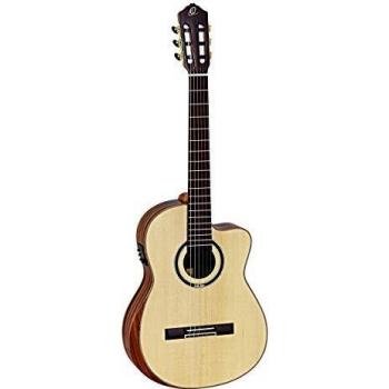 Guitarra Clásica Eléctrica Ortega The Private Room con Tampo de Abeto Sólido y Bolsa Incluida - STRIPED SUITE C/E