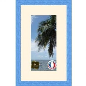 Marco de fotos de pared 16 x 33 x 16 x 33 cm, marco plateado moderno, 2,3 cm de longitud, de madera, madera, Bleu Marine-14, Passe-Partout Ivoire
