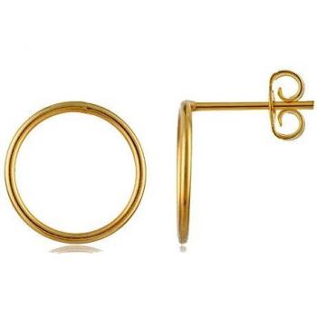 Córdoba Jewels |Pendientes en plata de Ley 925 bañada en oro con diseño Circle Mini Oro