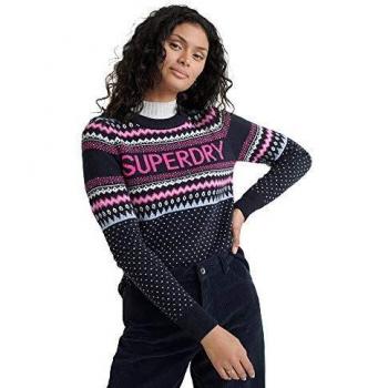 Superdry Cleveland Fairisle Knit, Jersey para Mujer, Azul