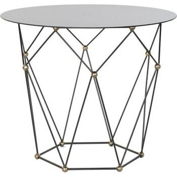 Mesa auxiliar DKD Home Decor Negro Metal Cristal Dorado 70 x 70 x 60 cm