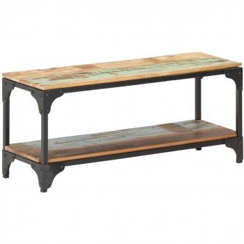 Mesa de centro de madera maciza reciclada 90x30x40 cm