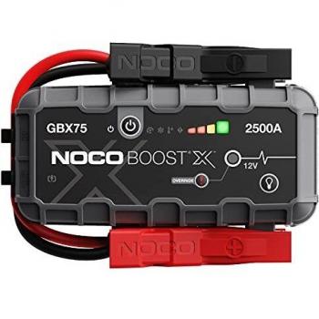 NOCO Boost X GBX75, 2500A 12V UltraSafe Arrancador de Litio, Bateria Booster Profesional, Cargador Powerbank y Cables de Arranque de Coche por Gasolina de hasta 8.5 litros y Diésel de 6.5 litros