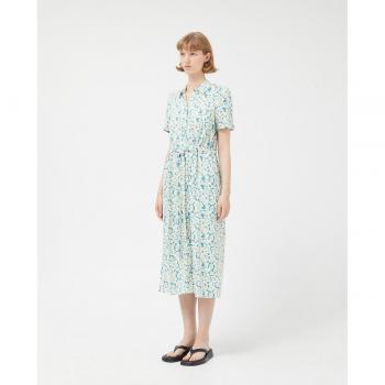 Vestido midi camisero con estampado floral