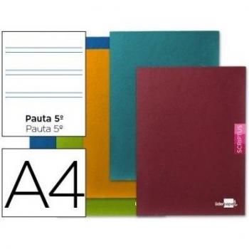 Liderpapel - Libreta scriptus a4 48 hojas 90g/m2 pauta 5ª 2.5mm con margen