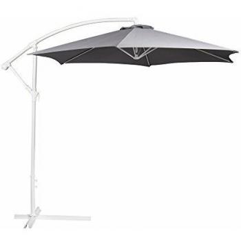Parasol para hostelería excéntrico de aluminio gris Garden