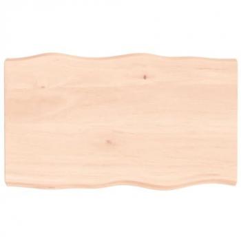 Tablero de mesa madera maciza roble borde natural 100x60x6 cm