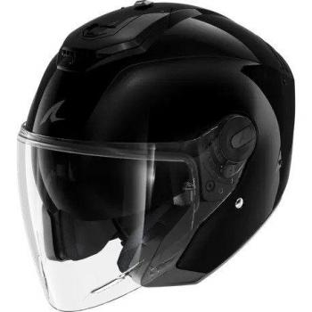 Shark RS Jet Carbon Skin Casco Jet - Negro, Casco jet de carbono, color negro, diseño aerodinámico, visera integrada, sistema de ventilación optimizado, interior desmontable y lavable