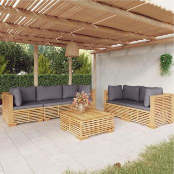 vidaXL 6-Piece Garden Lounge Set with Cushions Solid Teak Wood