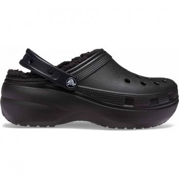 Crocs Women's Classic Platform Lined Clogs - Black - Size: 4