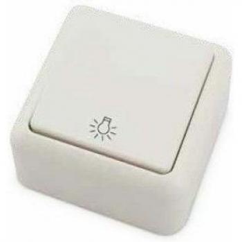 Evila - Pulsador superficie luz 65x65 10a 250v blanco