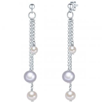 Pendientes de Perlas de Agua Dulce en Plata Esterlina 925 - Valero Pearls - 1 ct, Diseño Elegante para Damas