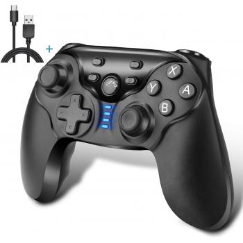 iAmer Mandos Inalámbrico para Nintendo Switch, Mando Pro Controller Para Nintendo Switch Bluetooth Gamepad Joystick con Gyro Axis Dual Shock Vibration