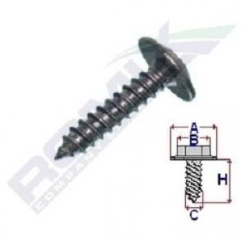 Tornillo para chapa ROMIX ROM 59201, 100 piezas, acero galvanizado, cabezal hexagonal, rosca completa, longitud de 25 mm