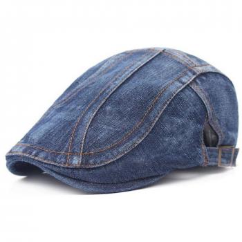 Leisial Mujer Sombrero de Boina Vaquera Gorra con Visera Casquillo Vintage Sencilla Ocio al Aire Libre Sombrero del Sol Protector Solar para Unisex-Adult,Azul oscuro