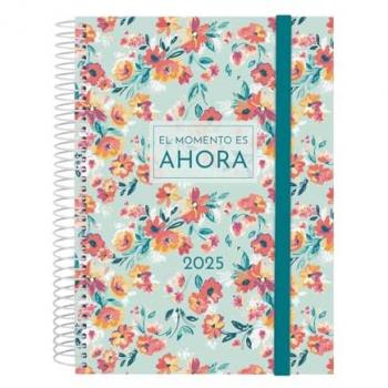 Agenda Finocam Design Collection A5 2025 Floral Espiral 1 Día Página 15,5 x 21,2 cm Multilingüe