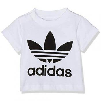 adidas Trefoil tee Camiseta de Manga Corta, Unisex niños, White/Black, 2-3Y