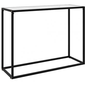 vidaXL X53310684-001 - Mesa de consola (cristal, 100 x 35 x 75 cm), color blanco y negro