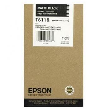 Epson T611800 UltraChrome 110ml Printer Ink - Matte Black for Stylus Pro 7880