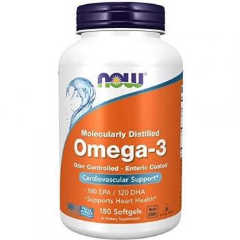 Now Foods Omega-3 1000mg Enteric Coated Softgels - 180 Count
