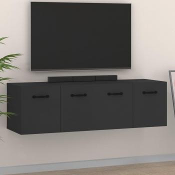 Armario de pared 2 uds madera contrachapada negro 80x35x36,5 cm