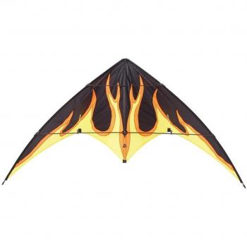 HQ 112350 Bebop - Cometa con diseño de fuego, color negro y naranja
