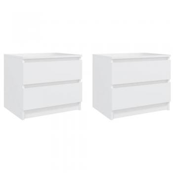Pack De 2 Mesitas De Noche Kampal 2 Cajones Blanco 43,5X50x39 Cm