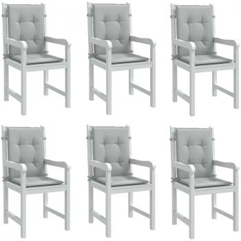 Cojines para silla respaldo bajo 4 piezas Mélange gris 100x50x4 cm