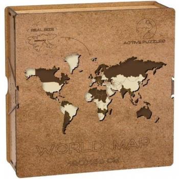 Active Puzzles - Mapa del Mundo Puzzle de Madera 120x66 cm - 45 Piezas