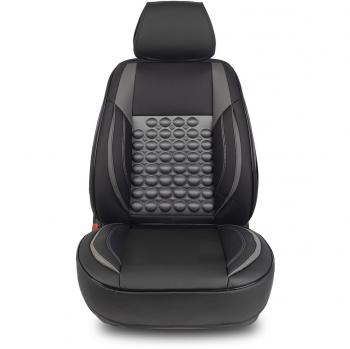 Funda de respaldo ergonómico y funda de asiento para coche modelo R6, color negro/gris