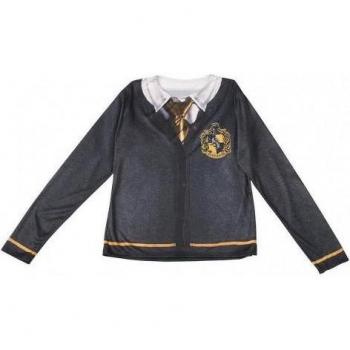 Disfraz de Hufflepuff para mujeres Harry Potter, camiseta gris, talla L