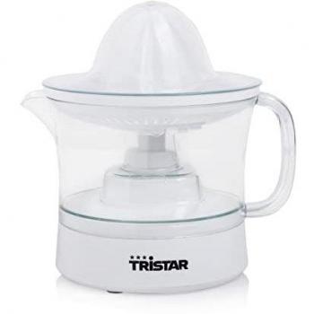 Tristar CP-3005 Exprimidor de cítricos · 25W · Capacidad de 0.5 L, 2 conos de diferente tamaño incluidos, Jarra extraíble, Tapa transparente antipolvo, libre de BPA, blanco