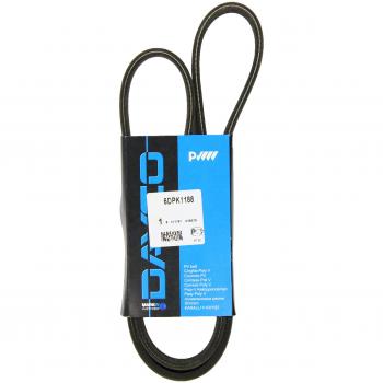 Correa acanalada en V y trapecial poli V DAYCO 6DPK1188, longitud 1188 mm, perfil 6 DP, adecuada para sistemas de transmisión de potencia en vehículos