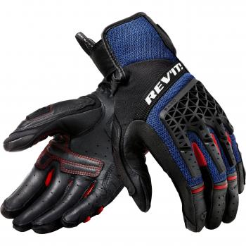 Guantes de motocicleta Revit Sand 4 - Negro Azul, impermeables, transpirables, con protección en nudillos y palma reforzada