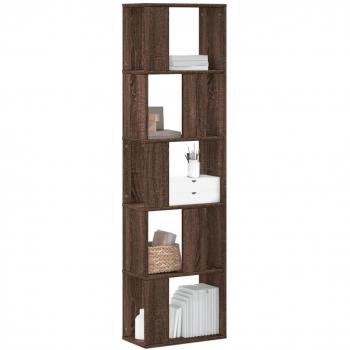 Librería de 5 niveles en madera de ingeniería, dimensiones 45x23,5x162,5 cm, disponible en colores Blanco, Negro y Roble Sonoma; mueble de almacenaje ideal para oficina, estudio o dormitorio