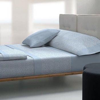 Tolrà TK016  - Juego de sabanas con 3 piezas para cama de  150/160 cm, color celeste