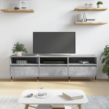 Mueble de TV de madera contrachapada gris hormigón 150x30x44,5 cm JINLEFU vidaXL