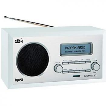 Radio DAB+ Retro Imperial Dabman 30 - Blanco, Analógico y Digital, Altavoz con Alarma